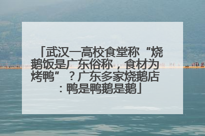 武汉一高校食堂称“烧鹅饭是广东俗称，食材为烤鸭”？广东多家烧鹅店：鸭是鸭鹅是鹅