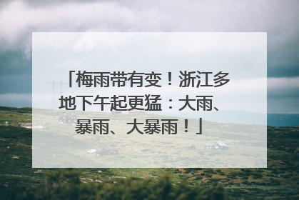 梅雨带有变！浙江多地下午起更猛：大雨、暴雨、大暴雨！