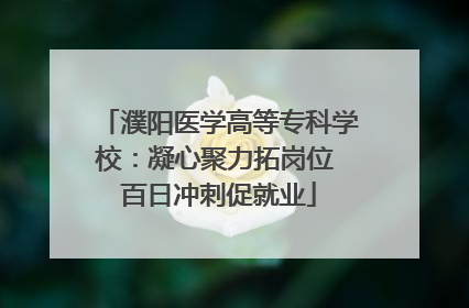 濮阳医学高等专科学校：凝心聚力拓岗位 百日冲刺促就业