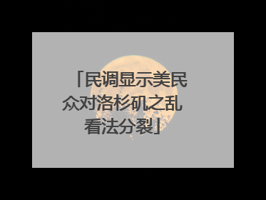民调显示美民众对洛杉矶之乱看法分裂