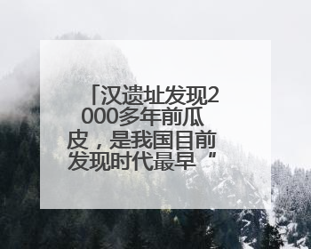 汉遗址发现2000多年前瓜皮，是我国目前发现时代最早“瓜皮”实物→