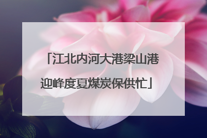 江北内河大港梁山港迎峰度夏煤炭保供忙