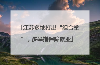 江苏多地打出“组合拳”，多举措保障就业