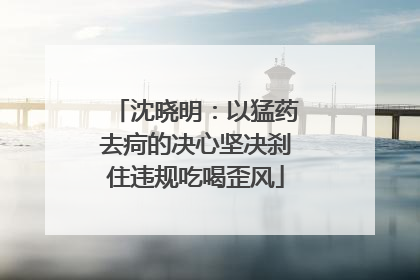 沈晓明：以猛药去疴的决心坚决刹住违规吃喝歪风