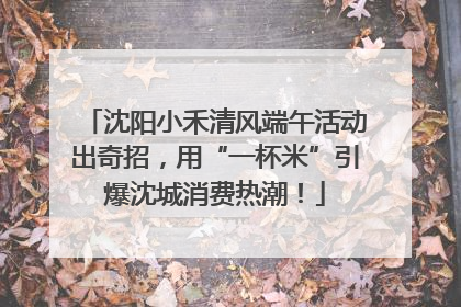 沈阳小禾清风端午活动出奇招，用“一杯米”引爆沈城消费热潮！