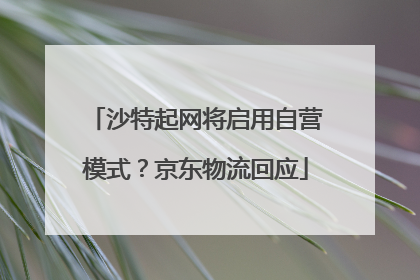 沙特起网将启用自营模式？京东物流回应