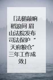 法槌敲响稻浪间 眉山法院发布司法保护“天府粮仓”三年工作成效