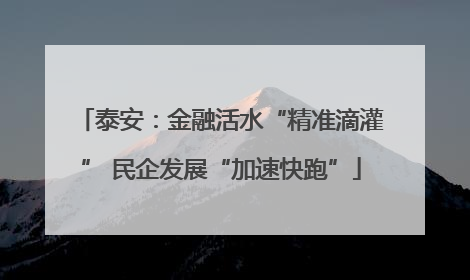 泰安：金融活水“精准滴灌” 民企发展“加速快跑”