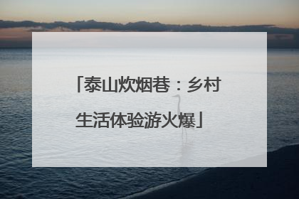 泰山炊烟巷：乡村生活体验游火爆