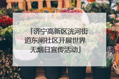 济宁高新区洸河街道东闸社区开展世界无烟日宣传活动