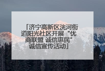 济宁高新区洸河街道阳光社区开展“优商联盟 诚信惠民”诚信宣传活动