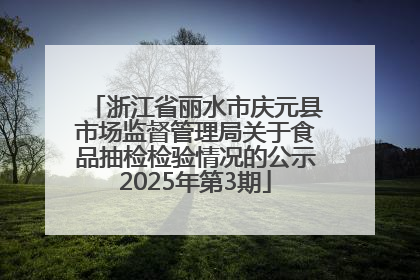 浙江省丽水市庆元县市场监督管理局关于食品抽检检验情况的公示2025年第3期