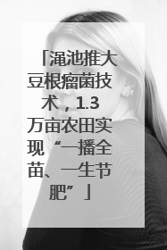 渑池推大豆根瘤菌技术，1.3万亩农田实现“一播全苗、一生节肥”