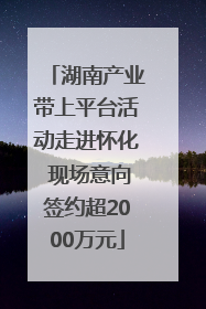 湖南产业带上平台活动走进怀化 现场意向签约超2000万元
