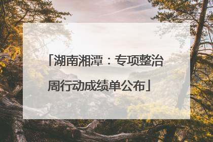 湖南湘潭：专项整治周行动成绩单公布