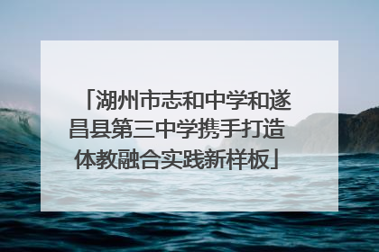湖州市志和中学和遂昌县第三中学携手打造体教融合实践新样板