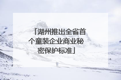 湖州推出全省首个童装企业商业秘密保护标准