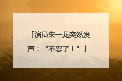 演员朱一龙突然发声：“不忍了！”