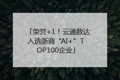 荣誉+1！云通数达入选浙商“AI+”TOP100企业