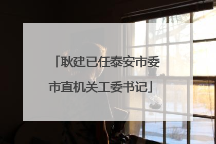 耿建已任泰安市委市直机关工委书记