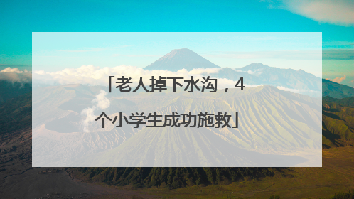 老人掉下水沟，4个小学生成功施救