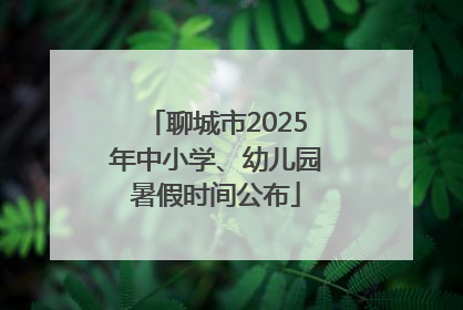 聊城市2025年中小学、幼儿园暑假时间公布