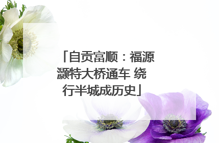 自贡富顺：福源灏特大桥通车 绕行半城成历史