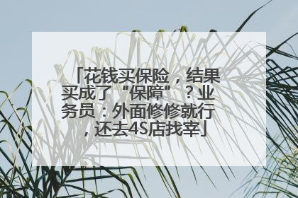 花钱买保险，结果买成了“保障”？业务员：外面修修就行，还去4S店找宰