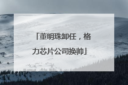 董明珠卸任，格力芯片公司换帅