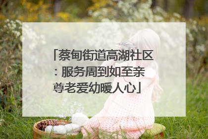 蔡甸街道高湖社区：服务周到如至亲 尊老爱幼暖人心