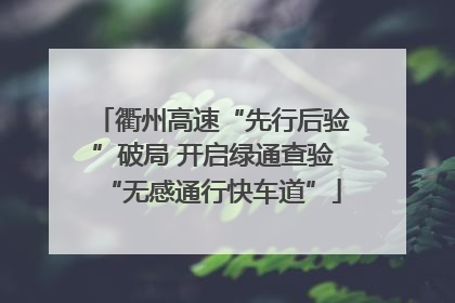 衢州高速“先行后验”破局 开启绿通查验“无感通行快车道”