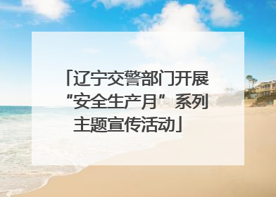 辽宁交警部门开展“安全生产月”系列主题宣传活动