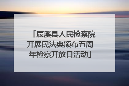 辰溪县人民检察院开展民法典颁布五周年检察开放日活动