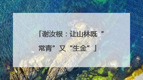 谢汝根：让山林既“常青”又“生金”