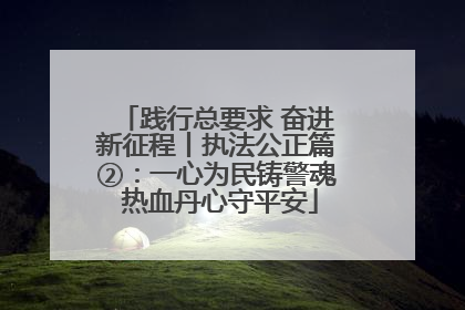 践行总要求 奋进新征程丨执法公正篇②：一心为民铸警魂 热血丹心守平安
