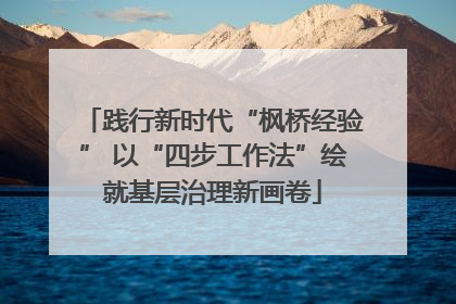 践行新时代“枫桥经验” 以“四步工作法”绘就基层治理新画卷