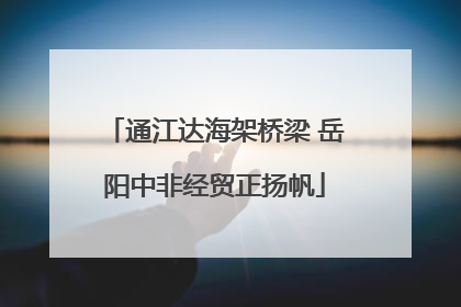 通江达海架桥梁 岳阳中非经贸正扬帆