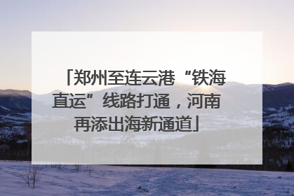 郑州至连云港“铁海直运”线路打通，河南再添出海新通道
