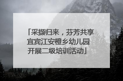 采撷归来，芬芳共享 宜宾江安橙乡幼儿园开展二级培训活动