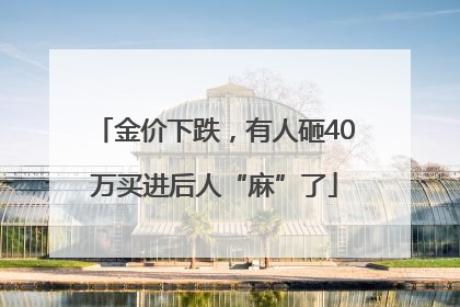 金价下跌，有人砸40万买进后人“麻”了