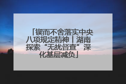 锲而不舍落实中央八项规定精神丨湖南探索“无扰督查”深化基层减负