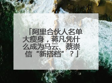 阿里合伙人名单大瘦身，蒋凡凭什么成为马云、蔡崇信“新搭档”？