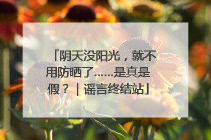 阴天没阳光，就不用防晒了……是真是假？｜谣言终结站