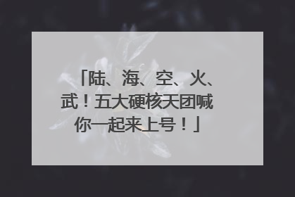 陆、海、空、火、武！五大硬核天团喊你一起来上号！