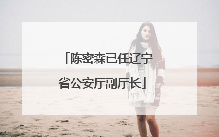 陈密森已任辽宁省公安厅副厅长