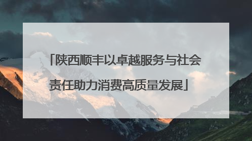 陕西顺丰以卓越服务与社会责任助力消费高质量发展