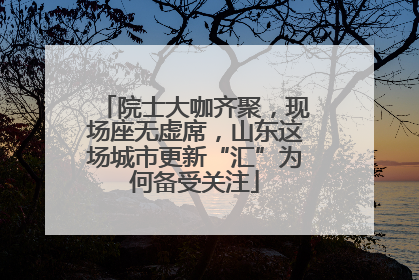 院士大咖齐聚，现场座无虚席，山东这场城市更新“汇”为何备受关注
