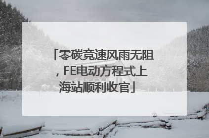 零碳竞速风雨无阻，FE电动方程式上海站顺利收官