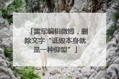 雷军编辑微博，删除文字“诋毁本身就是一种仰望”
