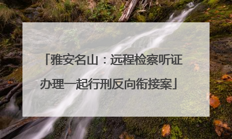 雅安名山：远程检察听证 办理一起行刑反向衔接案